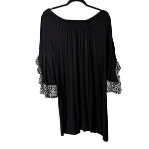 Unbranded Elegant Black Women's Top with Ruffle Sleeves
